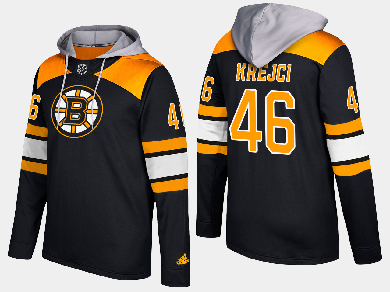Nike Bruins 46 David Krejci Name And Number Black Hoodie - Click Image to Close