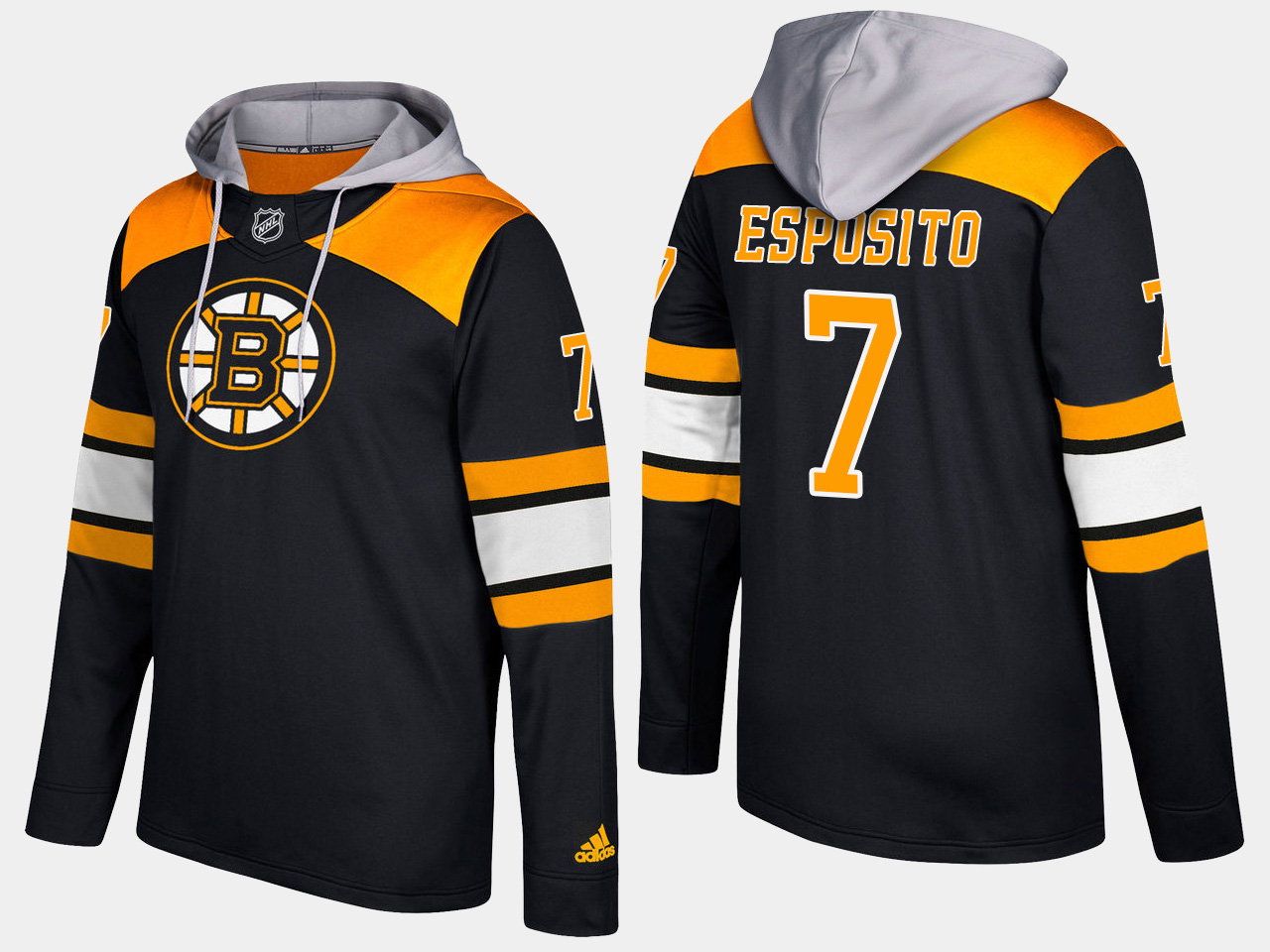 Nike Bruins 7 Phil Esposito Retired Black Name And Number Hoodie