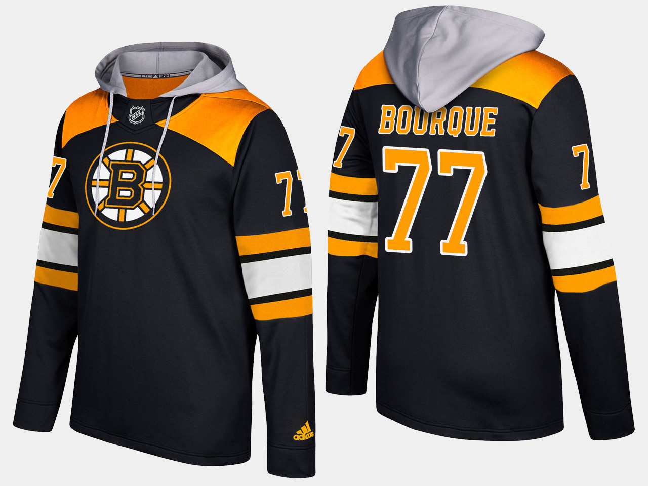 Nike Bruins 77 Ray Bourque Retired Black Name And Number Hoodie