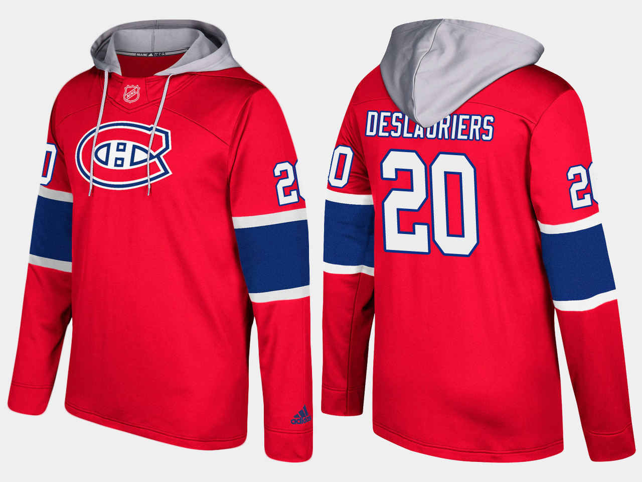 Nike Canadiens 20 Nicolas Deslauriers Name And Number Red Hoodie