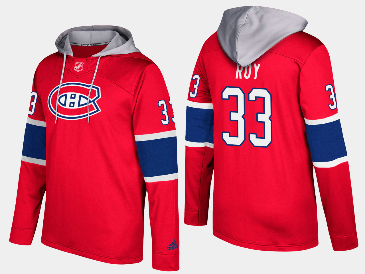 Nike Canadiens 33 Patrick Roy Retired Red Name And Number Hoodie