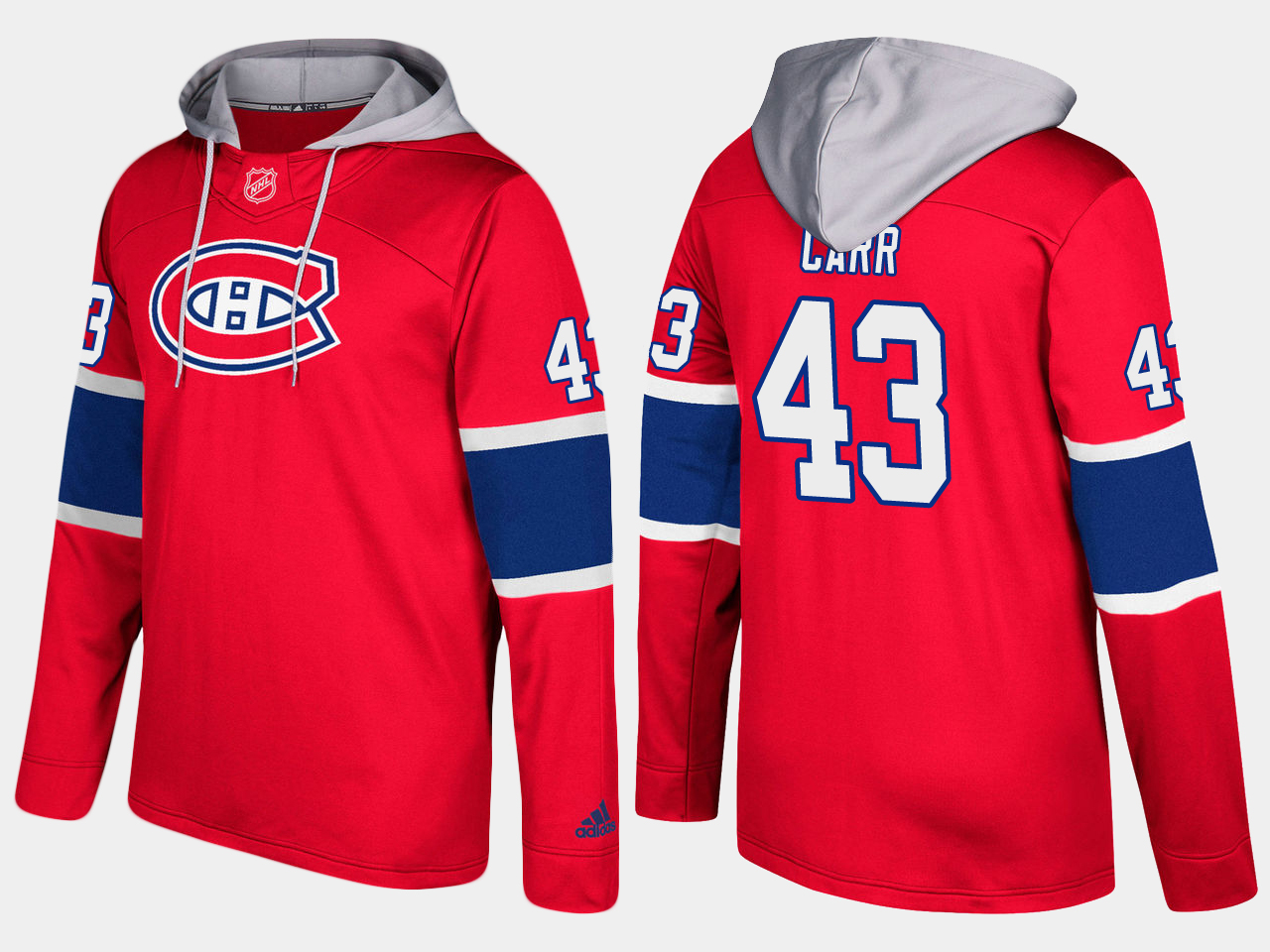 Nike Canadiens 43 Daniel Carr Name And Number Red Hoodie