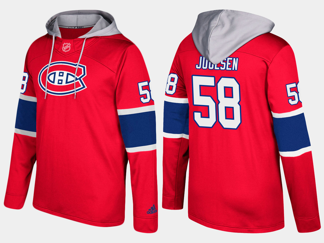 Nike Canadiens 58 Noah Juulsen Name And Number Red Hoodie