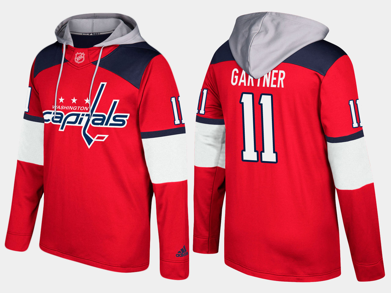 Nike Capitals 11 Mike Gartner Retired Red Name And Number Hoodie