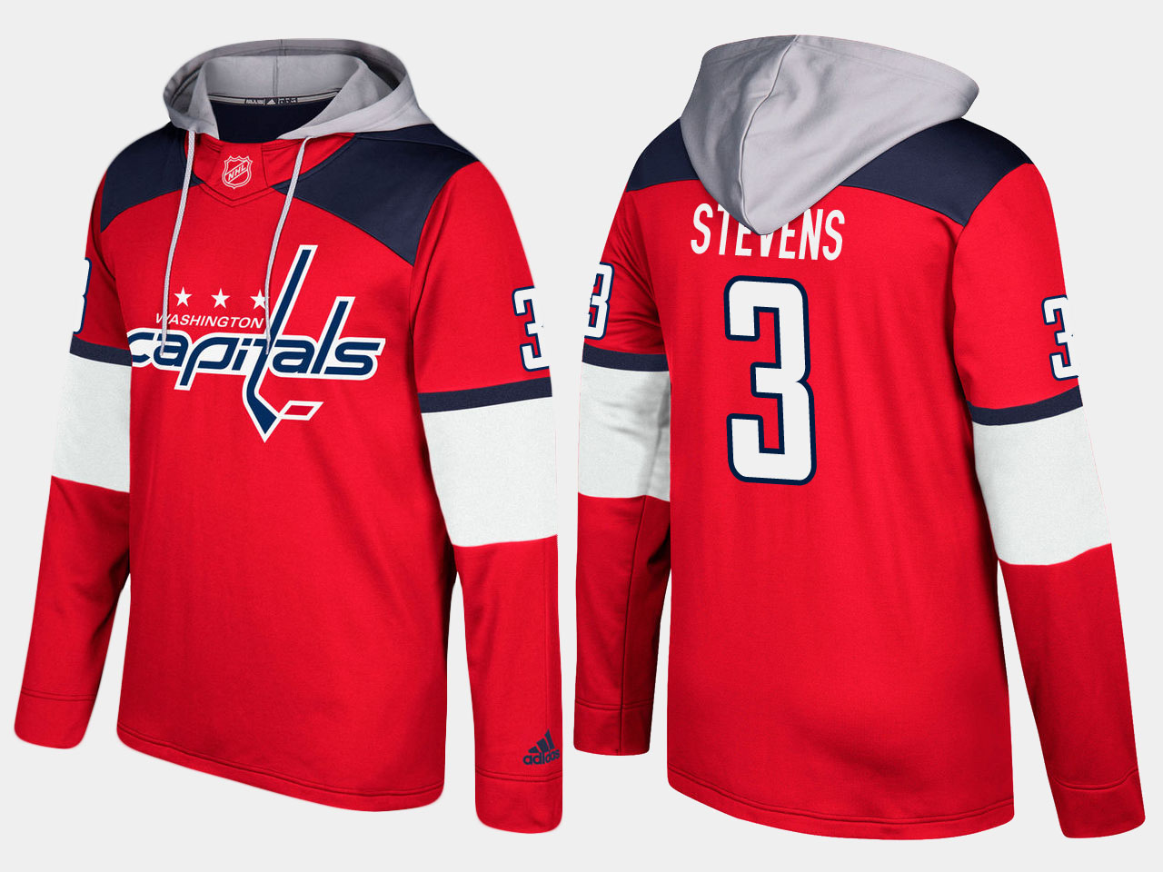 Nike Capitals 3 Scott Stevens Retired Red Name And Number Hoodie