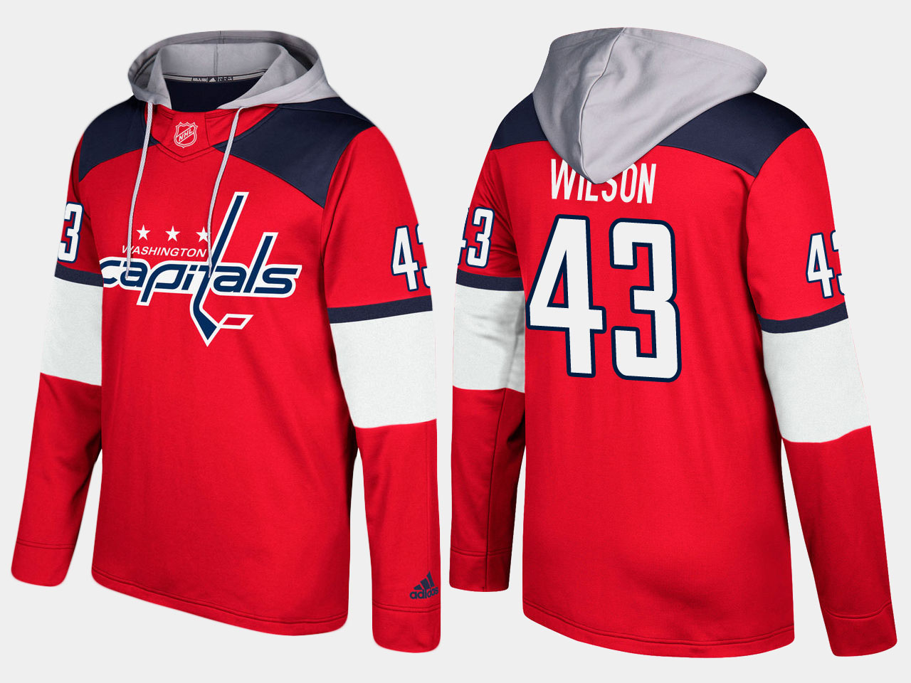 Nike Capitals 43 Tom Wilson Name And Number Red Hoodie