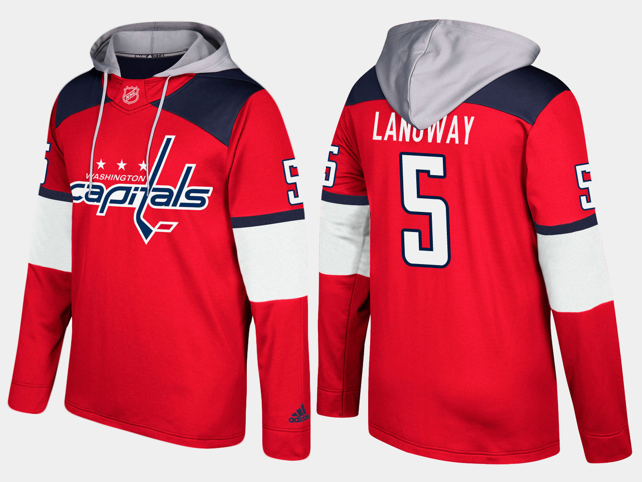 Nike Capitals 5 Rod Langway Retired Red Name And Number Hoodie