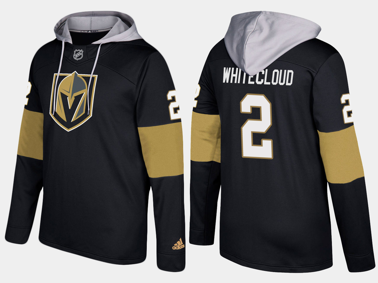 Nike Vegas Golden Knights 2 Zach Whitecloud Name And Number Black Hoodie