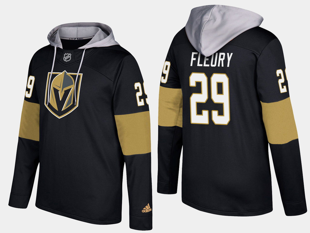 Nike Vegas Golden Knights 29 Marc Andre Fleury Name And Number Black Hoodie