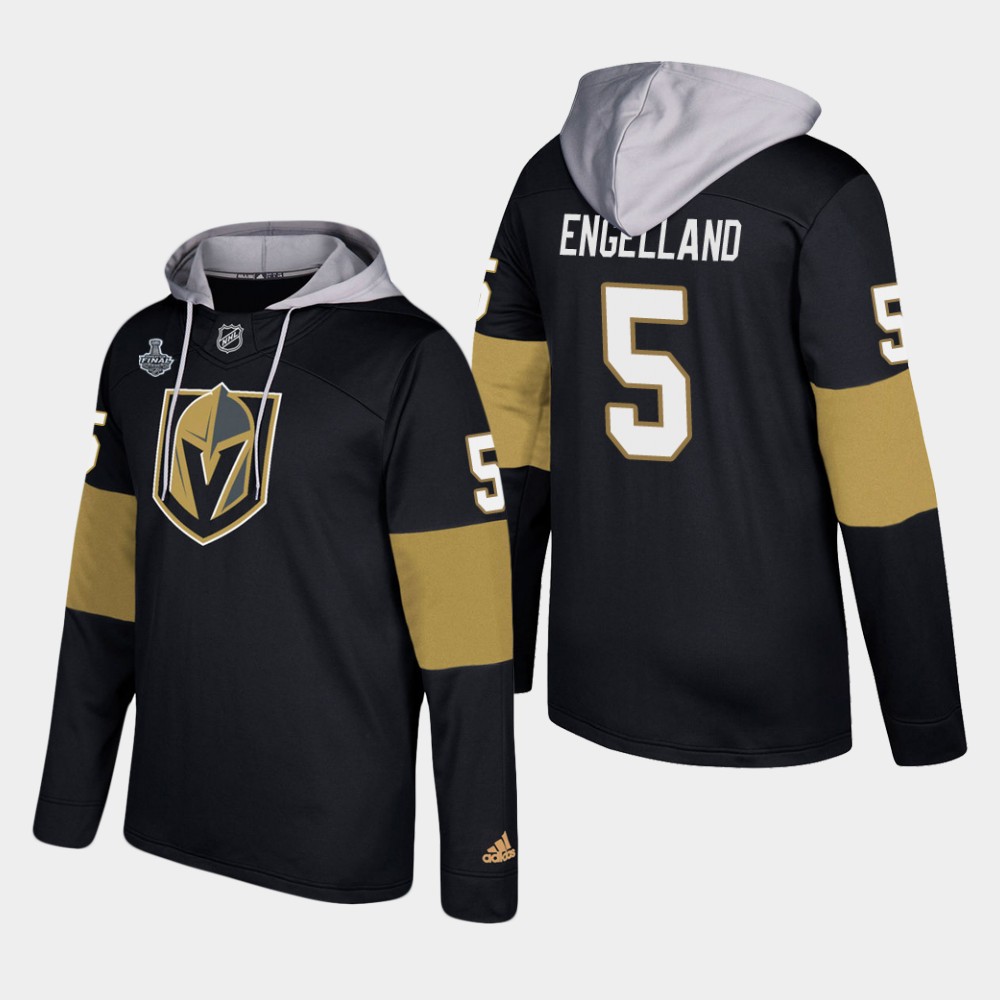 Nike Vegas Golden Knights 5 Deryk Engelland Black 2018 Stanley Cup Final Name And Number Hoodie