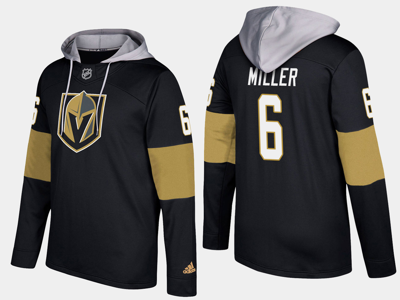 Nike Vegas Golden Knights 6 Colin Miller Name And Number Black Hoodie