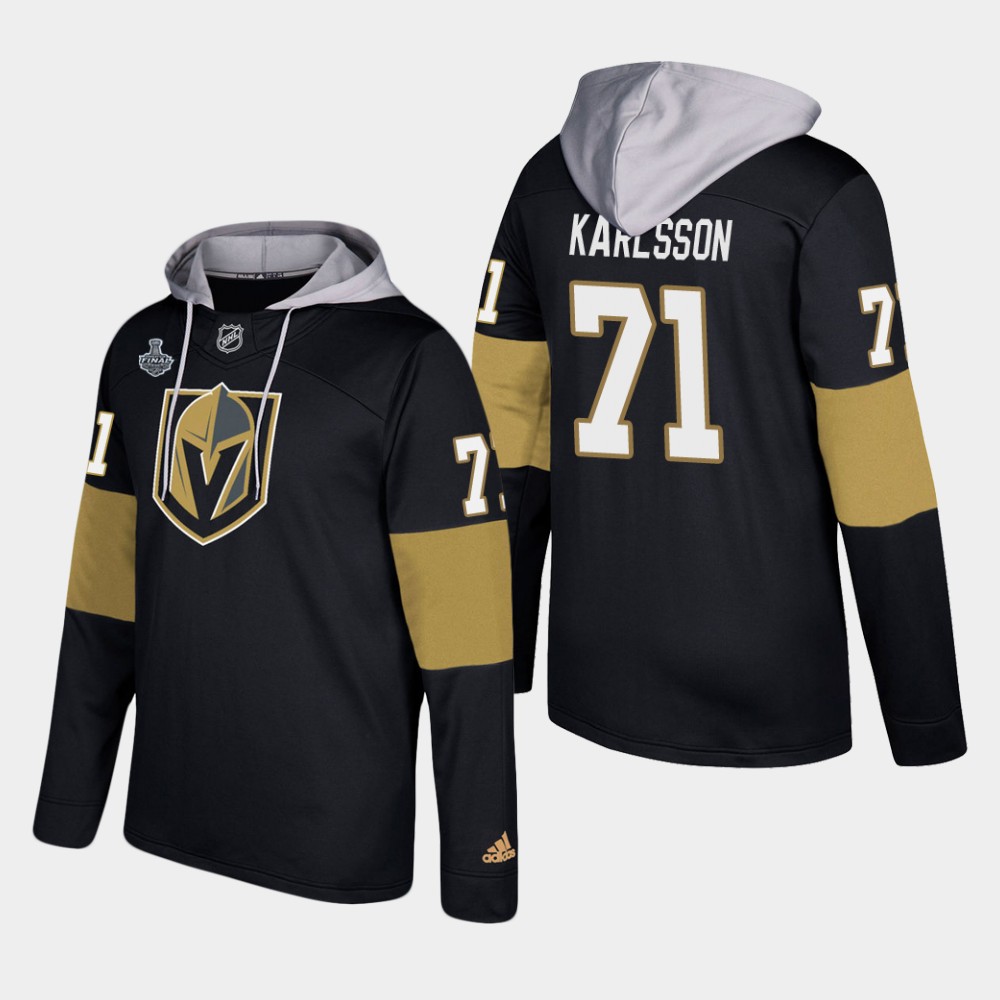 Nike Vegas Golden Knights 71 William Karlsson Black 2018 Stanley Cup Final Name And Number Hoodie