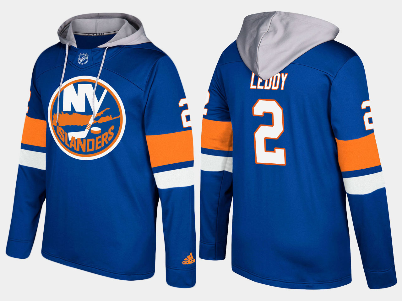 Nike Islanders 2 Nick Leddy Name And Number Blue Hoodie - Click Image to Close