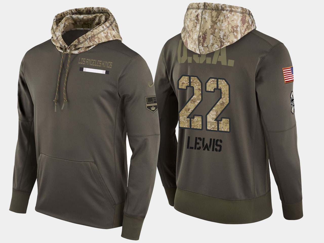 Nike Kings 22 Trevor Lewis Olive Salute To Service Pullover Hoodie