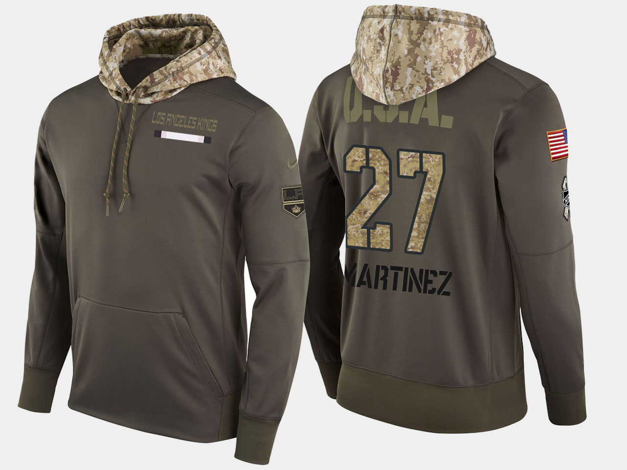 Nike Kings 27 Alec Martinez Olive Salute To Service Pullover Hoodie
