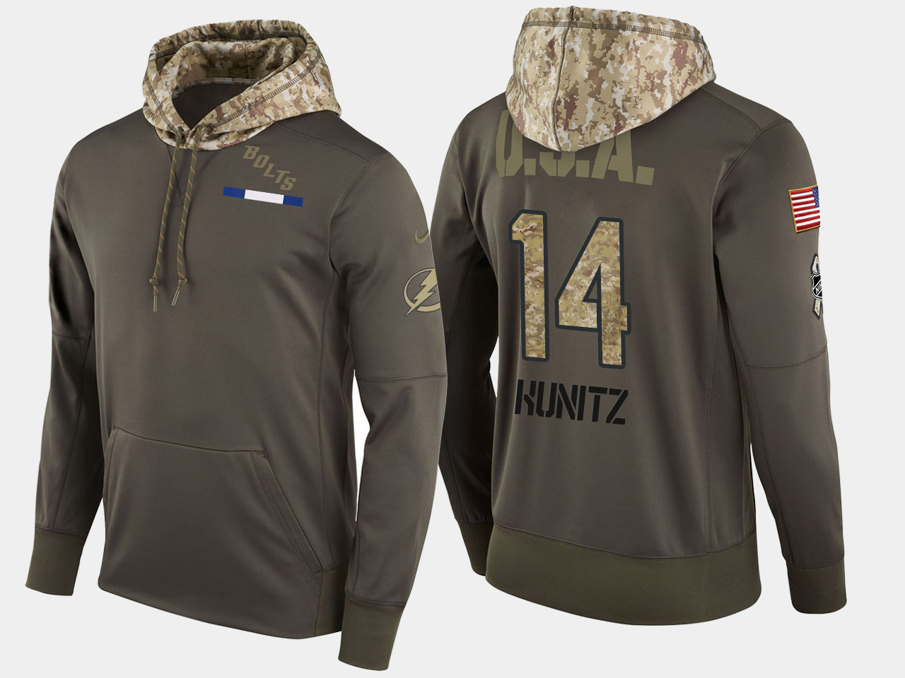 Nike Lightning 14 Chris Kunitz Olive Salute To Service Pullover Hoodie - Click Image to Close