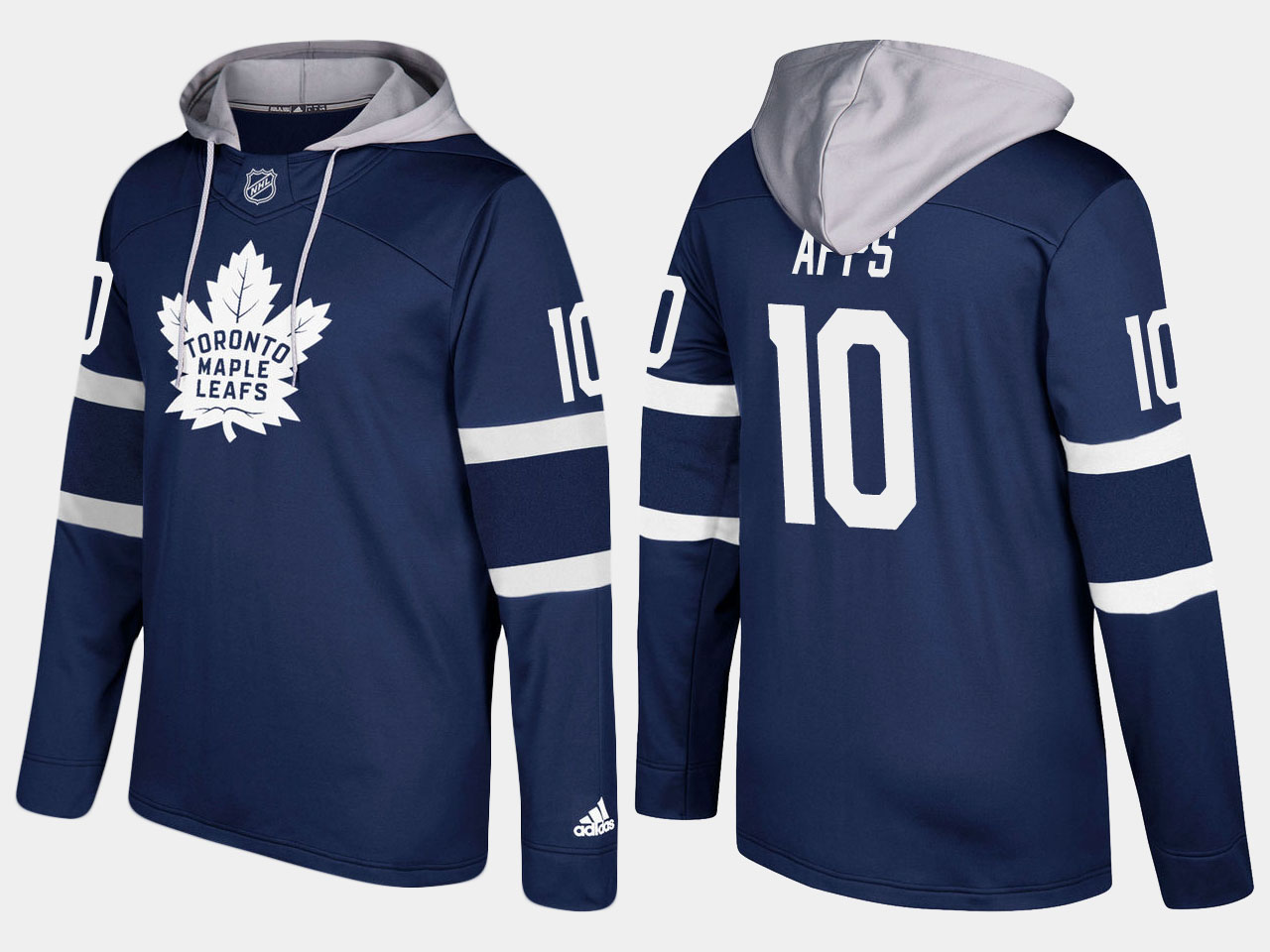 Nike Maple Leafs 10 Syl Apps Retired Royal Name And Number Hoodie