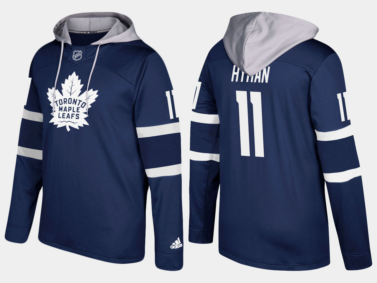 Nike Maple Leafs 11 Zach Hyman Name And Number Royal Hoodie