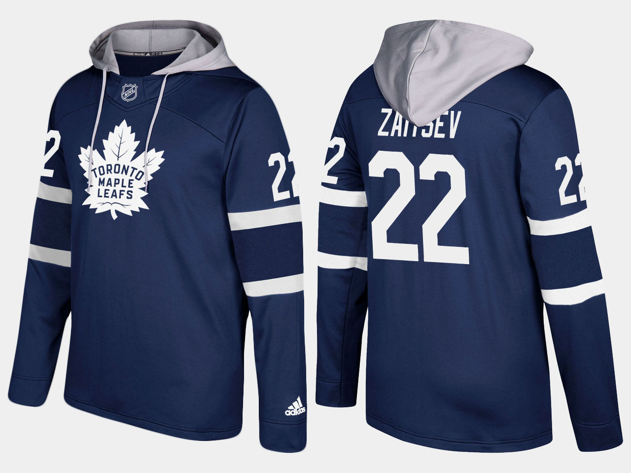 Nike Maple Leafs 22 Nikita Zaitsev Name And Number Royal Hoodie