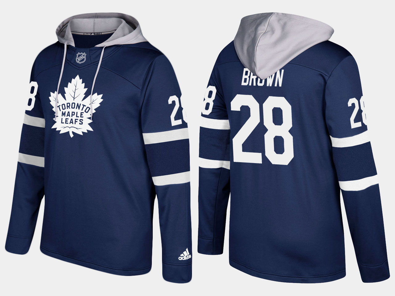Nike Maple Leafs 28 Connor Brown Name And Number Royal Hoodie