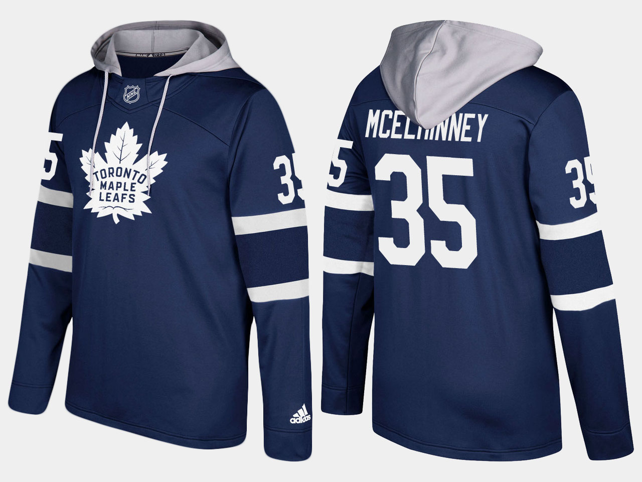 Nike Maple Leafs 35 Curtis Mcelhinney Name And Number Royal Hoodie