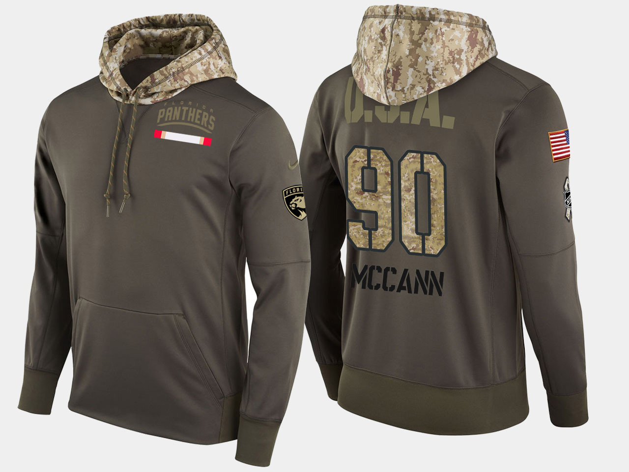 Nike Panthers 90 Jared Mccann Olive Salute To Service Pullover Hoodie