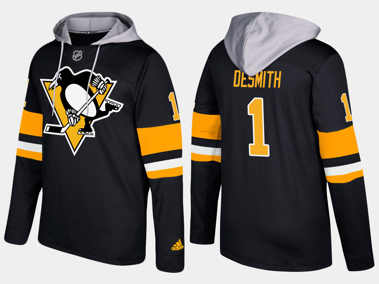 Nike Penguins 1 Casey Desmith Name And Number Black Hoodie