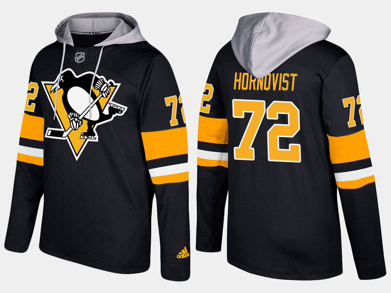 Nike Penguins 72 Patric Hornqvist Name And Number Black Hoodie - Click Image to Close