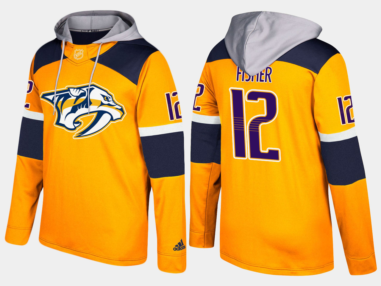 Nike Predators 12 Mike Fisher Retired Yellow Name And Number Hoodie