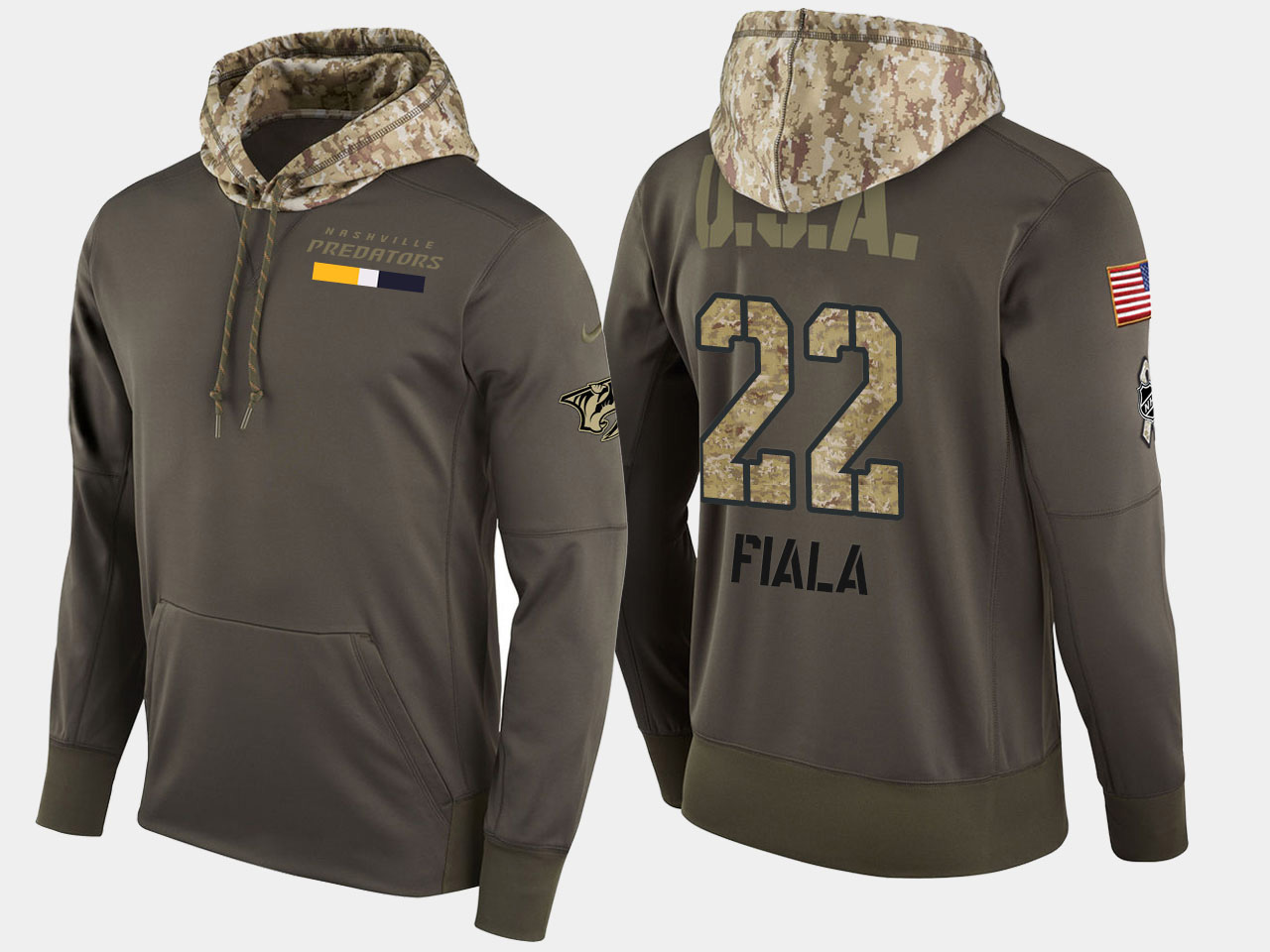 Nike Predators 22 Kevin Fiala Olive Salute To Service Pullover Hoodie