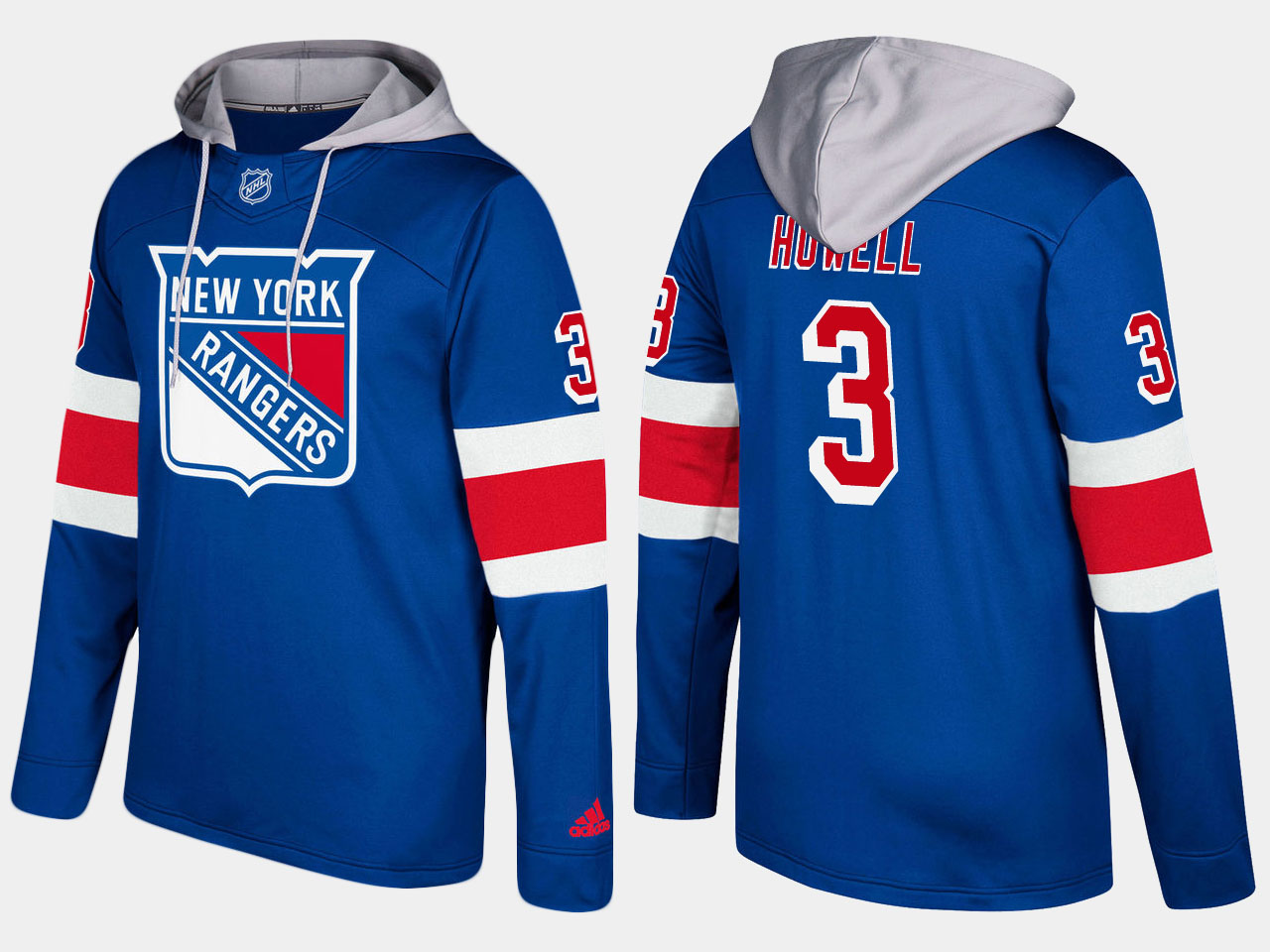 Nike Rangers 3 Harry Howell Retired Blue Name And Number Hoodie