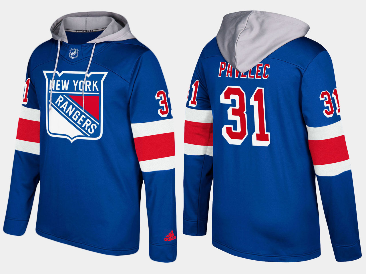 Nike Rangers 31 Ondrej Pavelec Name And Number Blue Hoodie - Click Image to Close