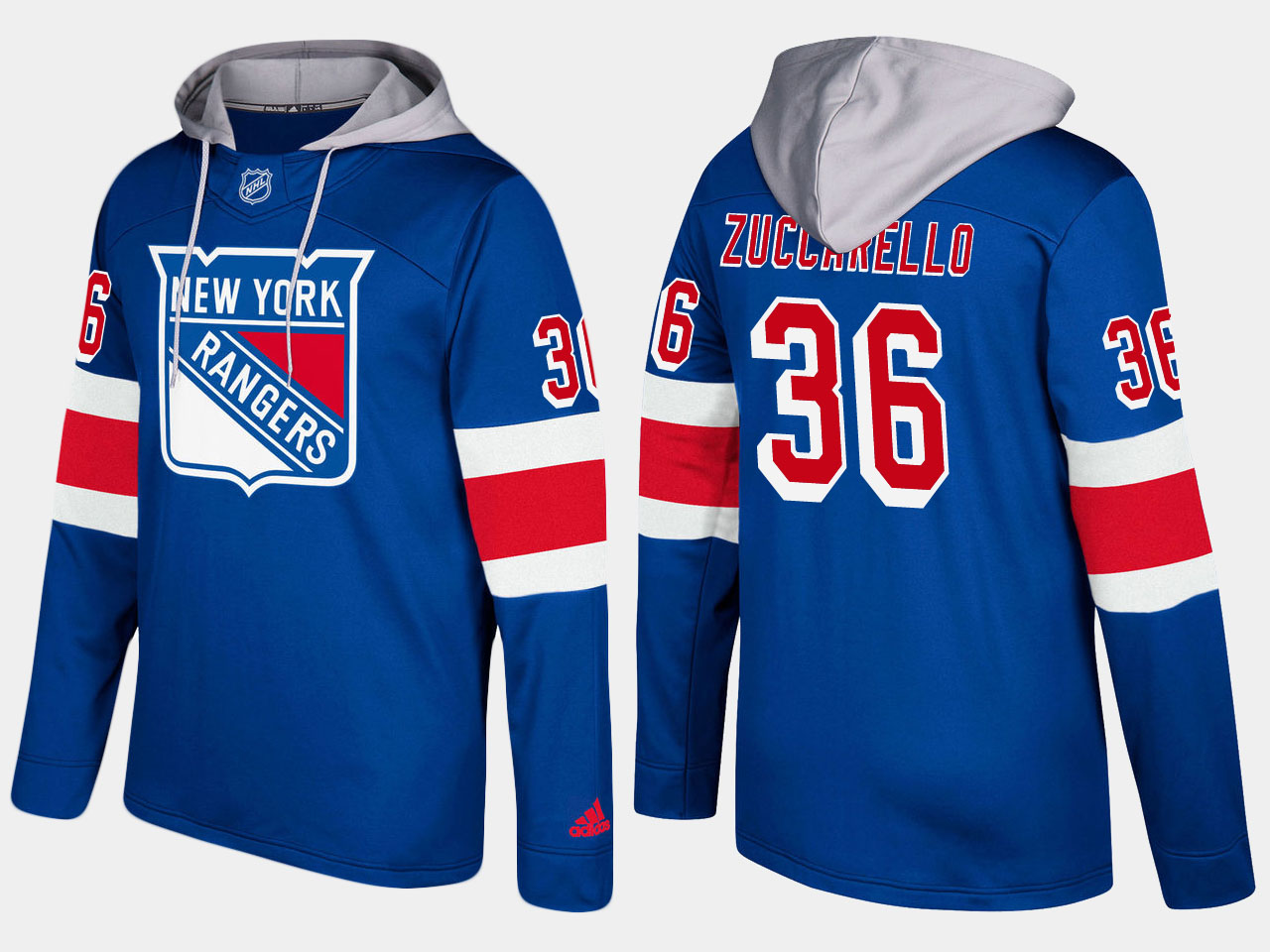 Nike Rangers 36 Mats Zuccarello Name And Number Blue Hoodie