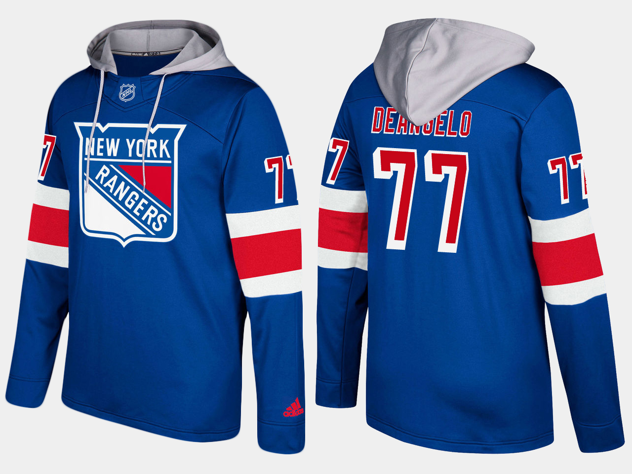 Nike Rangers 77 Anthony Deangelo Name And Number Blue Hoodie