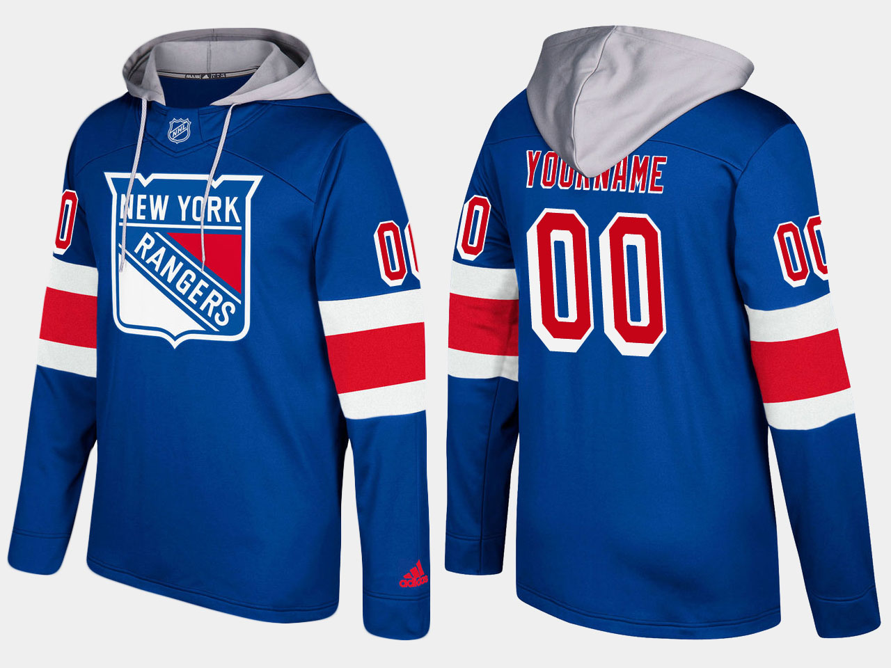 Nike Rangers Men's Customized Name And Number Blue Hoodie