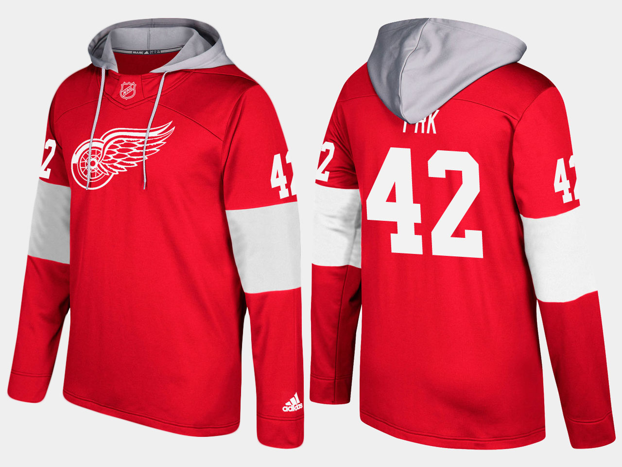 Nike Red Wings 42 Martin Frk Name And Number Red Hoodie