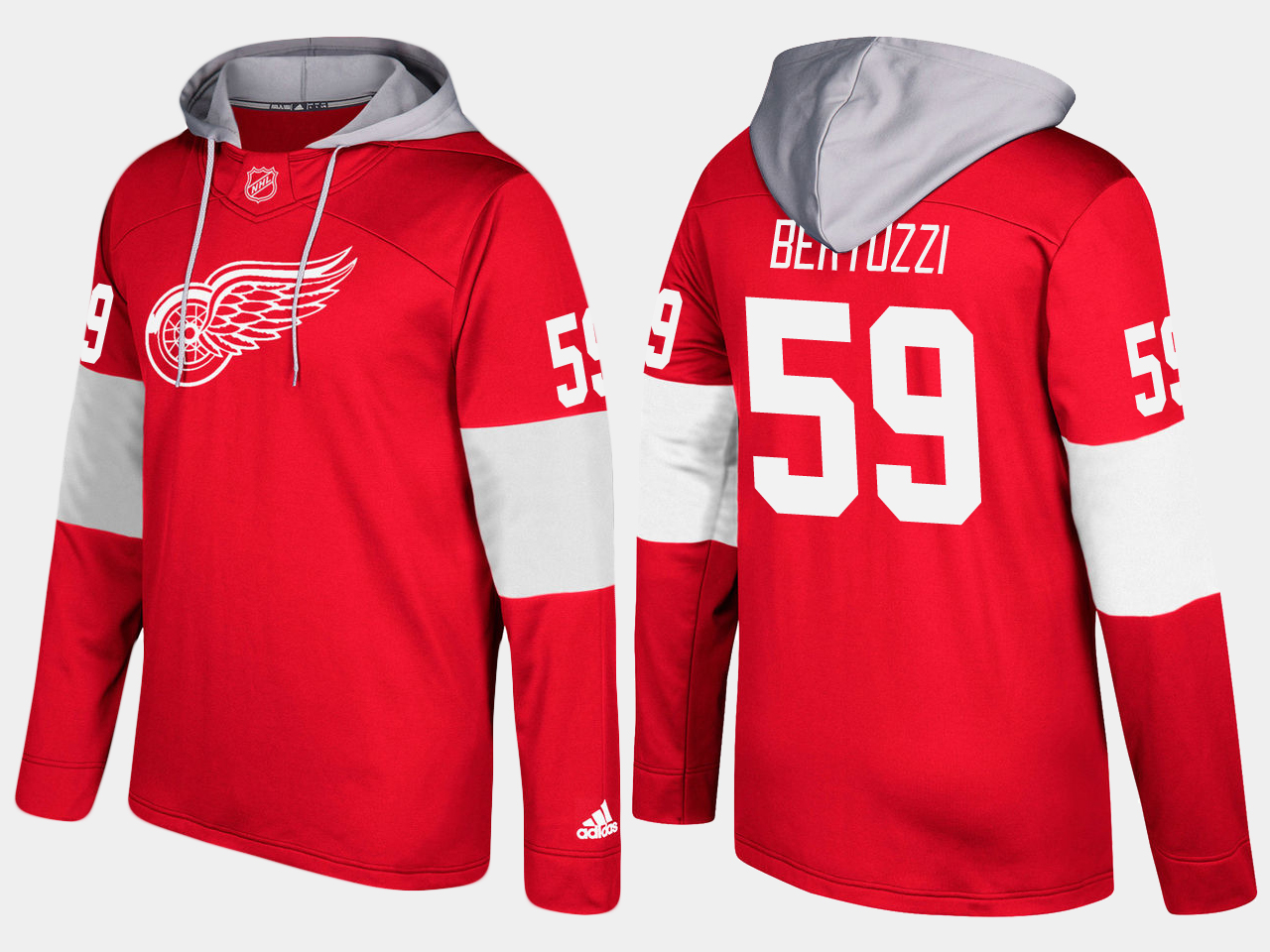 Nike Red Wings 59 Tyler Bertuzzi Name And Number Red Hoodie