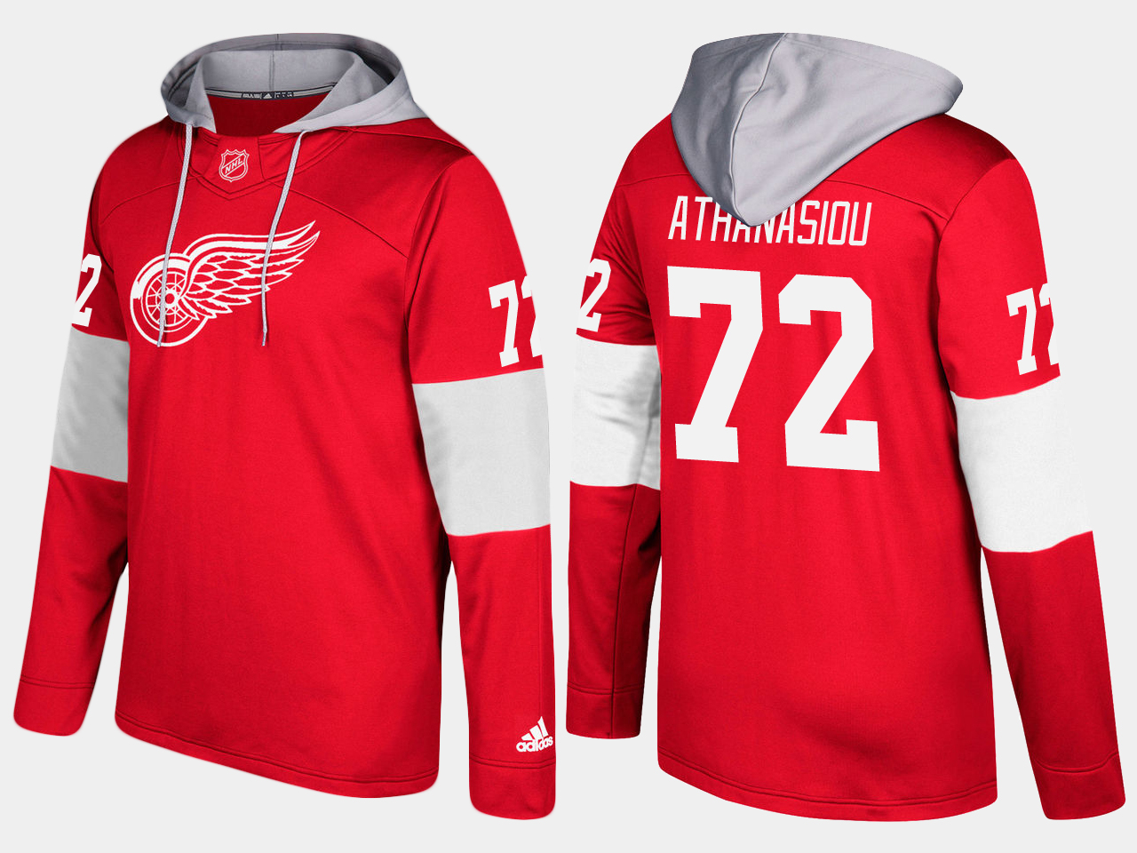 Nike Red Wings 72 Andreas Athanasiou Name And Number Red Hoodie