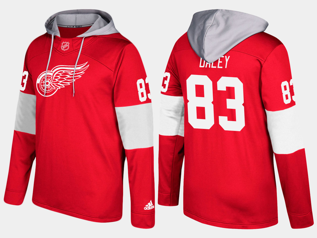 Nike Red Wings 83 Trevor Daley Name And Number Red Hoodie