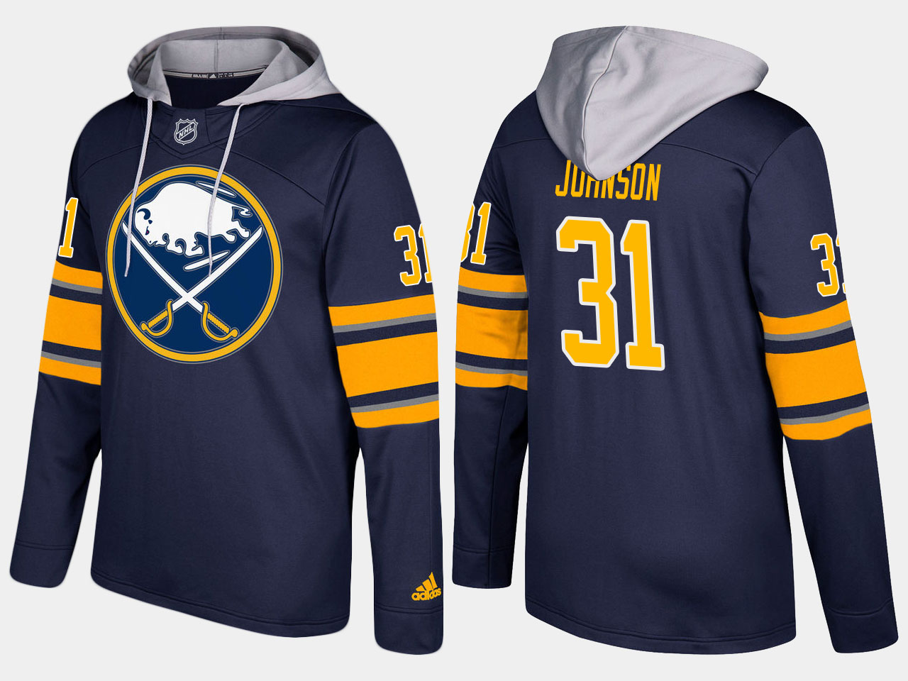 Nike Sabres 31 Chad Johnson Name And Number Blue Hoodie