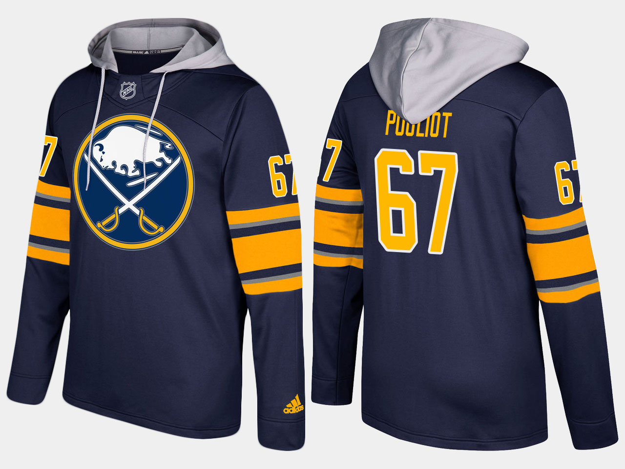 Nike Sabres 67 Benoit Pouliot Name And Number Blue Hoodie