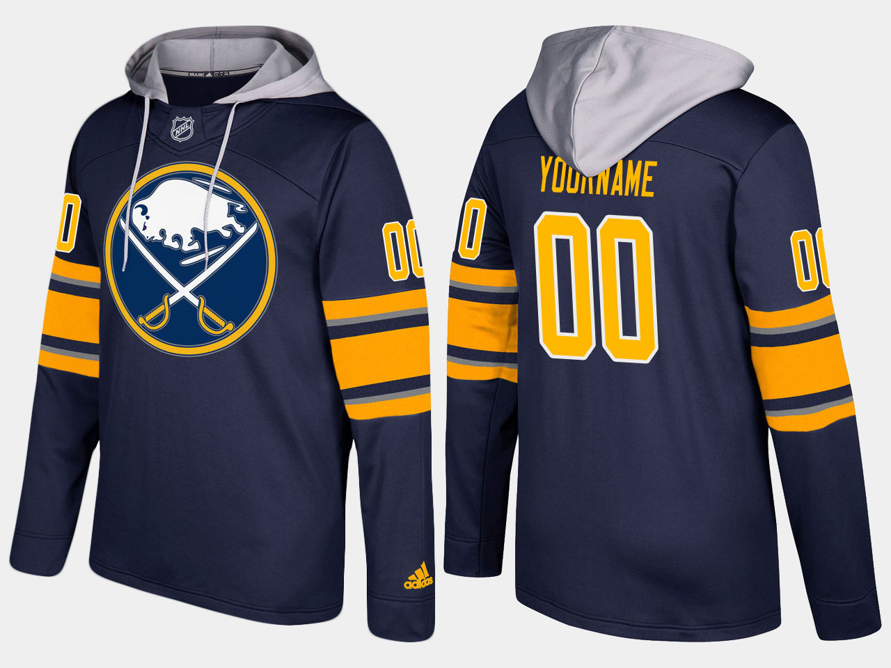Nike Sabres Men's Customized Name And Number Blue Hoodie