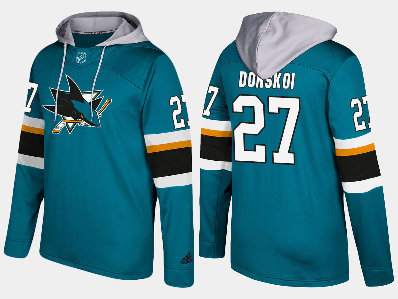 Nike Sharks 27 Joonas Donskoi Name And Number Teal Hoodie - Click Image to Close