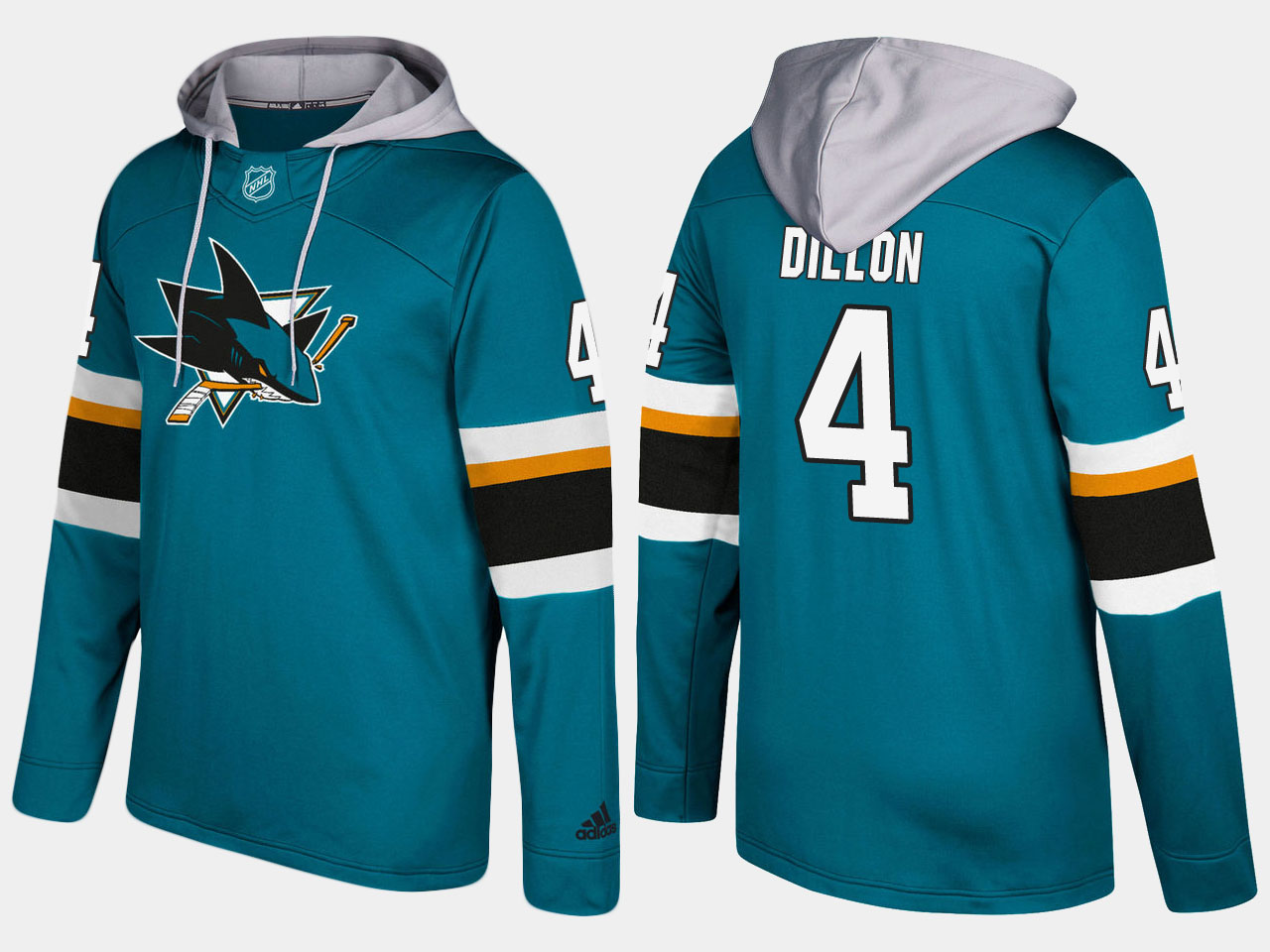 Nike Sharks 4 Brenden Dillon Name And Number Teal Hoodie