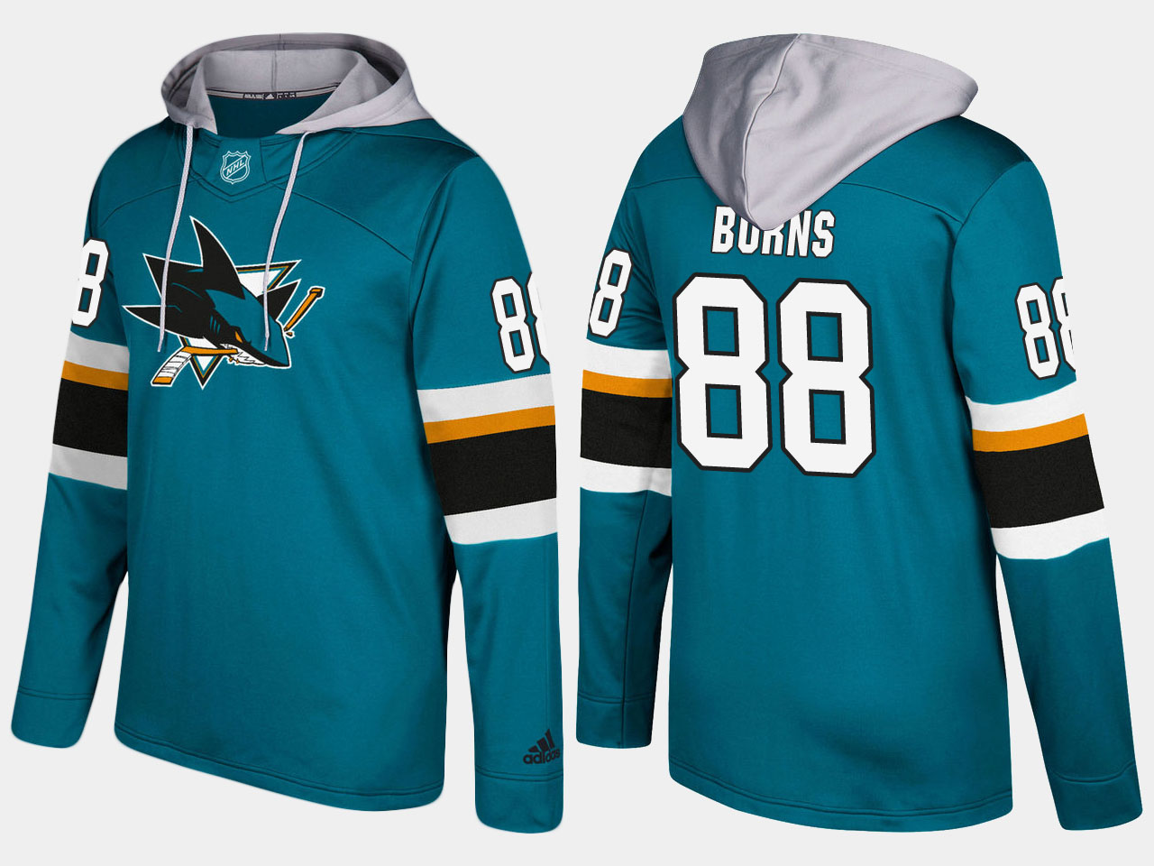 Nike Sharks 88 Brent Burns Name And Number Teal Hoodie - Click Image to Close