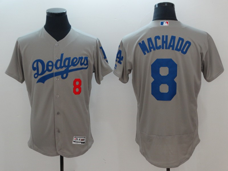 Dodgers 8 Manny Machado Gray Flexbase Jersey Dodgers 8 Manny Machado Gray Flexbase Jersey