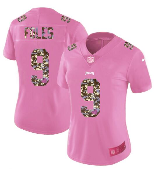 Nike Eagles 9 Nick Foles Pink Camo Fashion Women Limited Jersey Nike Eagles 9 Nick Foles Pink Camo Fashion Women Limited Jersey