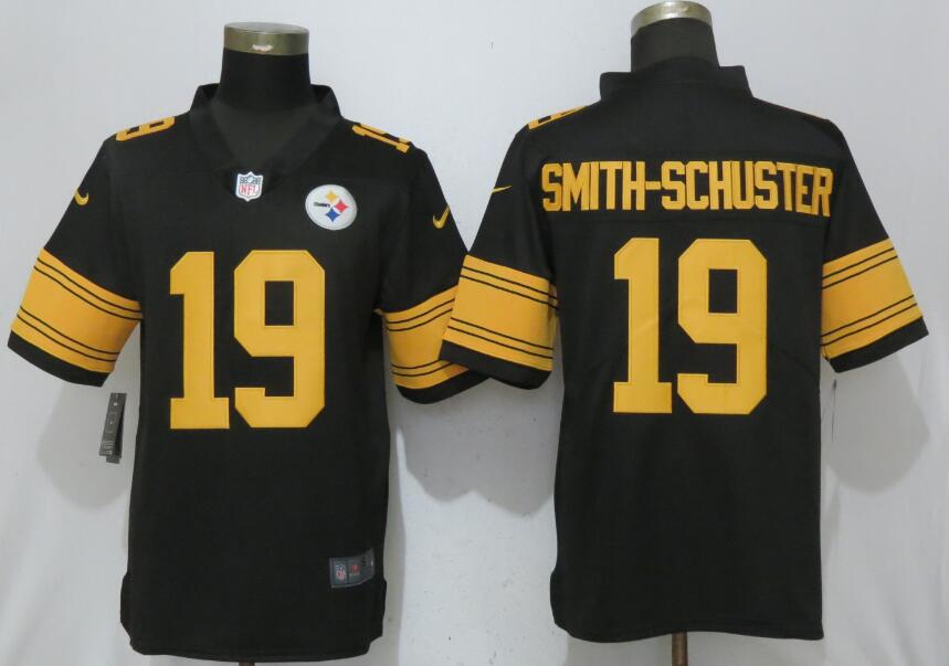 Nike Steelers 19 JuJu Smith-Schuster Black Color Rush Limited Jersey