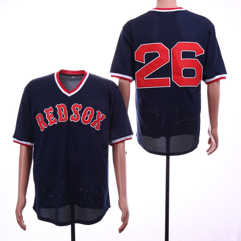 Red Sox 26 Wade Boggs Navy Mesh Throwback Jersey