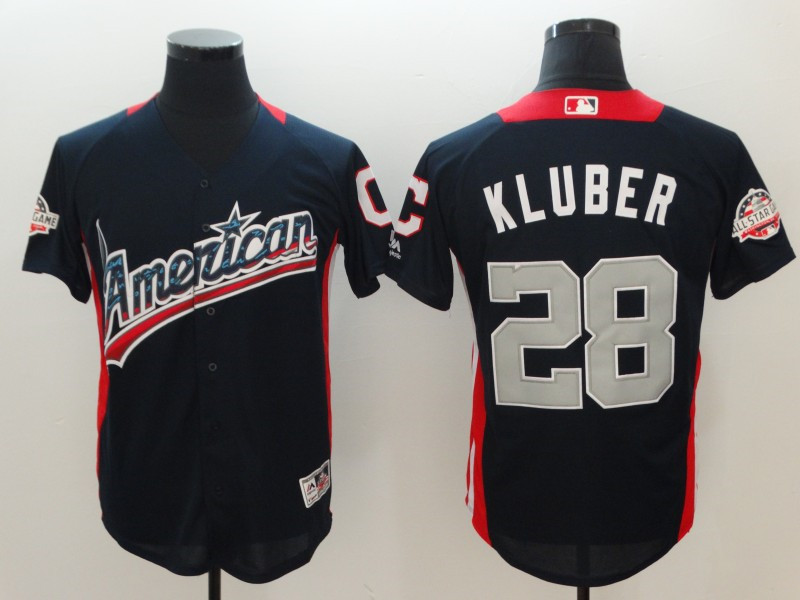 American League 28 Corey Kluber Navy 2018 MLB All-Star Game Home Run Derby Jersey